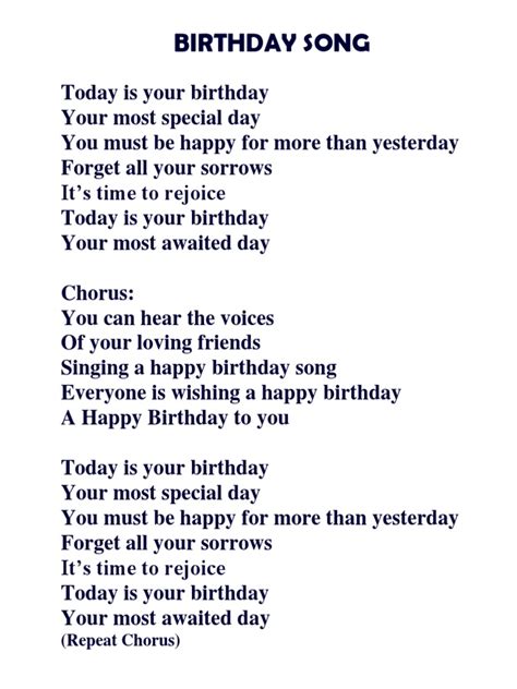 song happy birthday to you lyrics|happy birthday song full lyrics.